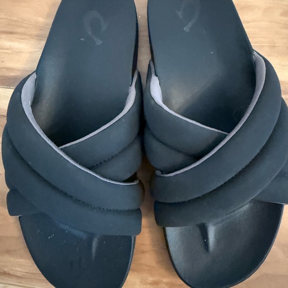 OluKai Black Slide Sandals - Picture 1 of 3